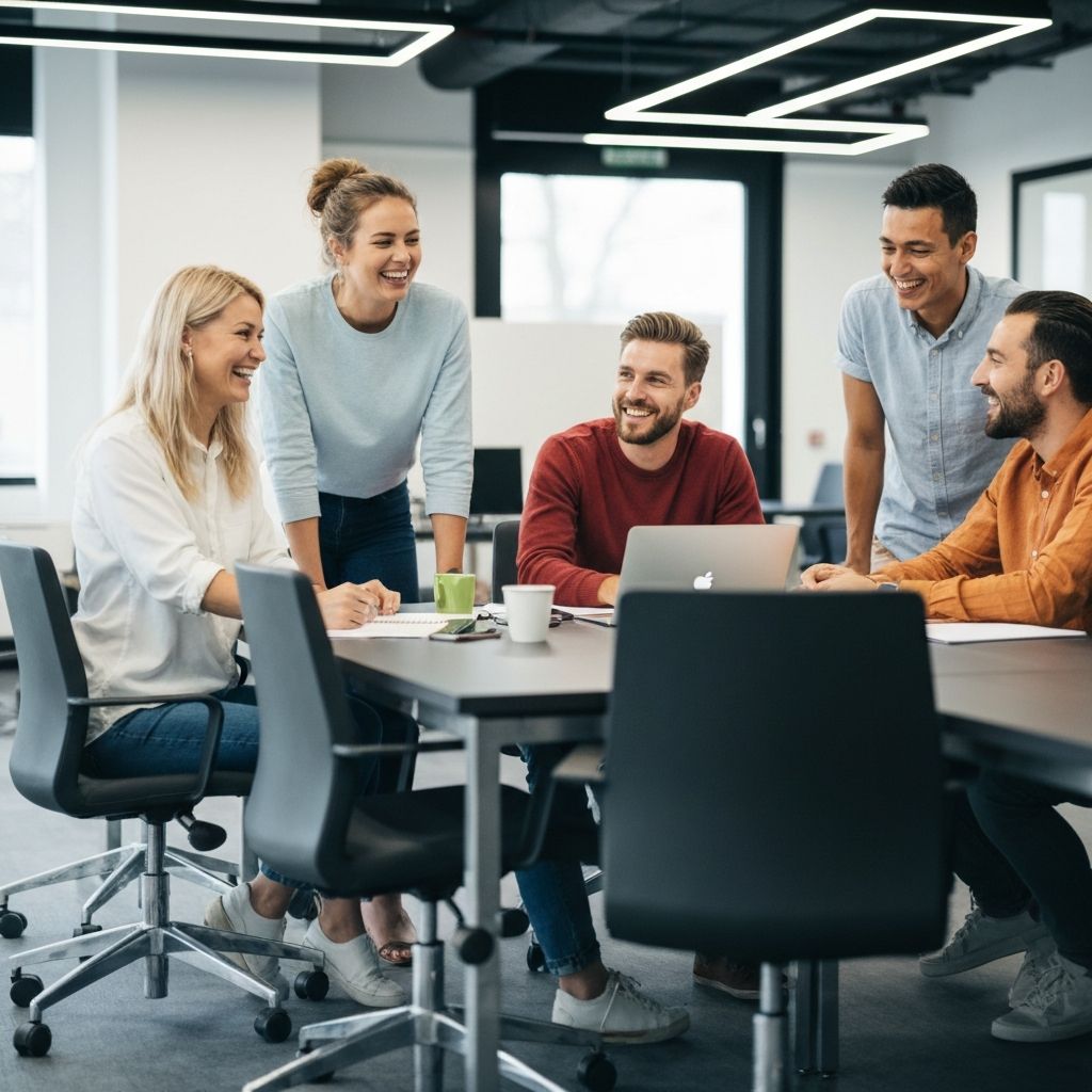 Office team collaborating with digital tools